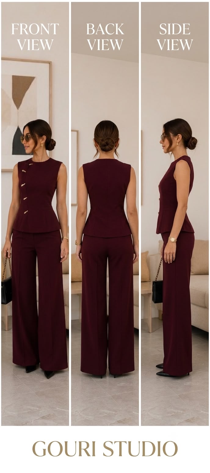Burgundy Tailored Co-Ord Set