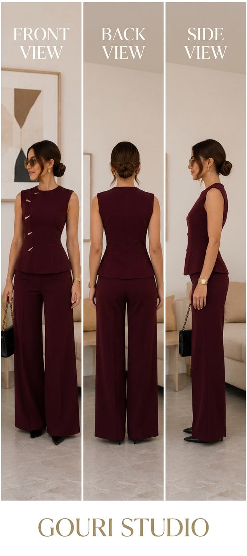 Burgundy Tailored Co-Ord Set