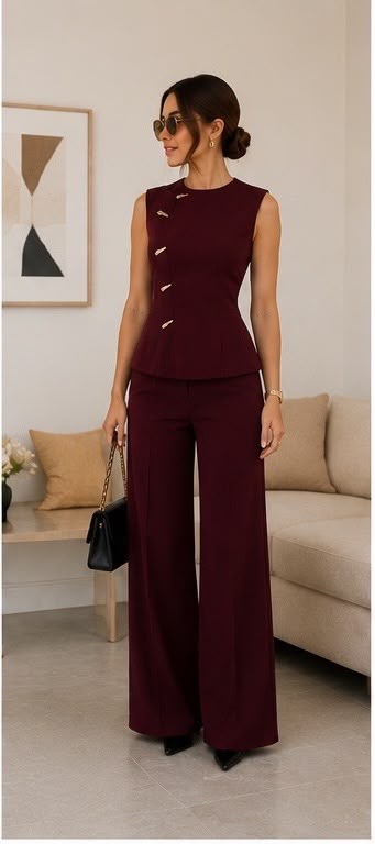 Burgundy Tailored Co-Ord Set
