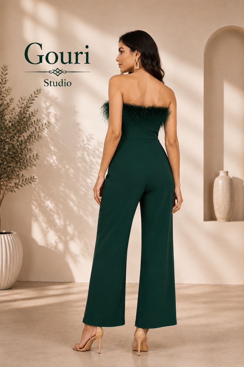 Glam Feather Jumpsuit